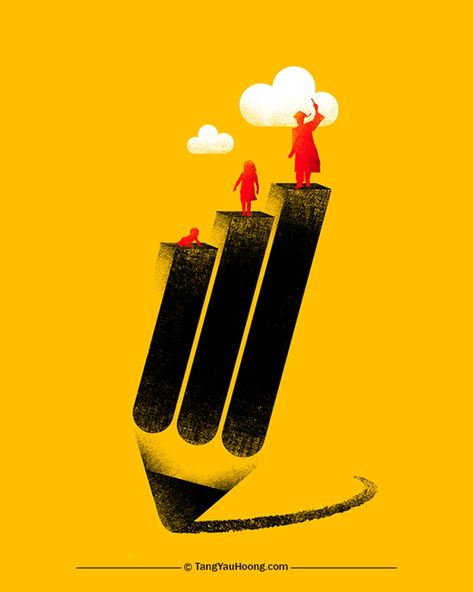 Tang Yau Hoong, Illustration Design Graphique, Art Spatial, Education Poster Design, Conceptual Illustration, City Poster, Creative Poster Design, Education Poster, Creative Posters