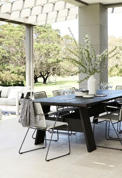 Modern Outdoor Dining, Provincial Home, Outdoor Dining Spaces, Mornington Peninsula, Outdoor Dining Furniture, How To Design, Decor Shop, Outdoor Tables, Patio Dining