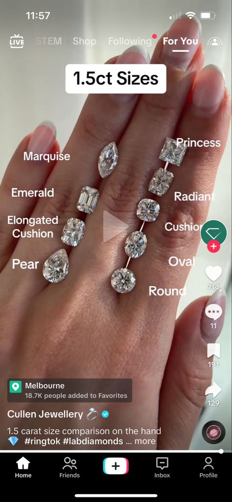 Diamond Carat Comparison, Carat Comparison, Engagement Board, Carat Sizes, S Ring, Ring Settings, Marquise Diamond, Ring Ideas, Diamond Sizes