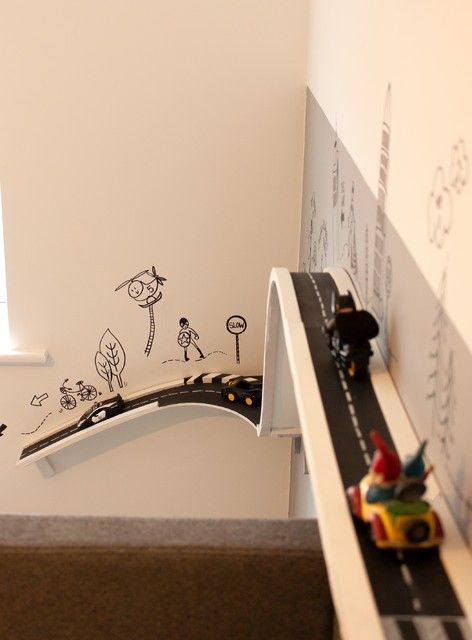 Wall Track For Cars, Car Track On Wall, Hot Wheels Bedroom, Family Playroom, Boy Car Room, Hot Wheels Room, Boy Toddler Bedroom, Toddler Boy Room Decor, Big Boy Bedrooms