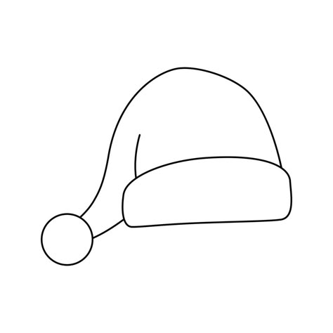 Santa Hat Coloring Page, Christmas Hat Drawing, Santa Hat Drawing, Hello Kitty Santa, Beard Pictures, Hat Drawing, Hat For Kids, Christmas Drawings, Kindergarten Learning Activities