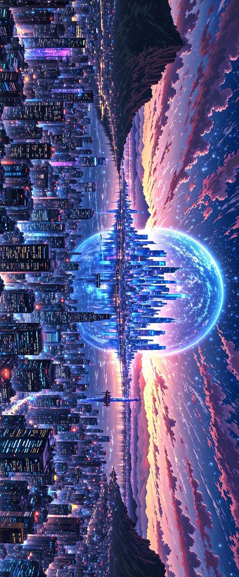 Scifi Aesthetic Wallpaper, Blue Futuristic Background, Lunarpunk City, In Depth Wallpaper, Lucid Dreaming Wallpaper, Tech Aesthetic Wallpaper, Futuristic City Drawing, Cyberpunk Wallpaper Aesthetic, Cyberpunk City Wallpaper