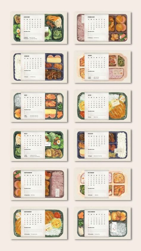 Calender Packaging, Bento Illustration, Events Calendar Design, Free Calender, Graphic Design Calendar, 2023 Calendar Template, Calendar Graphic, Desk Calendar Design, Meal Calendar