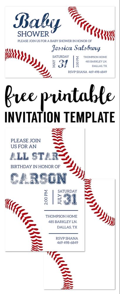 Baseball Party Invitations Free Printable. Baseball invitation template for a DIY baseball birthday party, baby shower, or baseball team party. Baseball Party Invitations, Baseball Birthday Party Invitations, Baseball Baby Shower Invitations, Baseball Party Ideas, Printable Baseball, Baseball Birthday Invitations, Baseball Invitations, Baseball Theme Birthday, Free Printable Invitations Templates