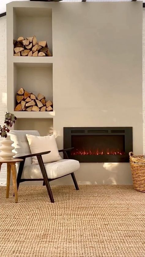 beforeafter_ideas on Instagram: DIY Faux Fireplace 🧡 Follow for more 🤩 • Credit: @mishkashoe • • #napoleonfireplace #electricfireplace #fauxfireplace #diyfireplace… Living Mood Board, Diy Electric Fireplace, Diy Foyer, Napoleon Fireplace, New York Living, Fire Area, Faux Fireplace Diy, Faux Fireplace, Modern Fireplace