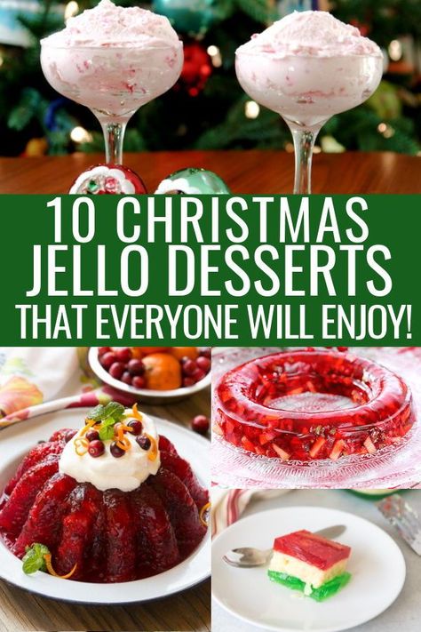 Bing Cherry Jello Salad, Holiday Jello Recipes, Jello Recipes For Thanksgiving, Christmas Jello Desserts, Jello Deserts Ideas Easy Recipes, Jello Salads For Christmas, Holiday Jello Salad, Christmas Ribbon Jello Recipe, Jello Recipes With Fruit