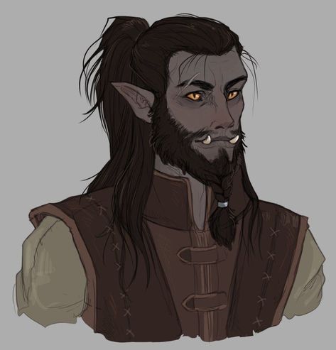 Half-orc Male, Half Orc, Fantasy Races, Dungeons And Dragons Characters, Dnd Art, Wow Art, Arte Fantasy, Bounty Hunter, Fantasy Inspiration