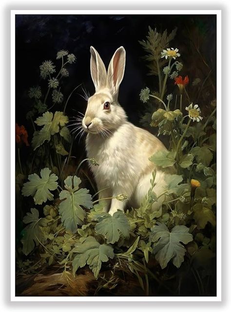 Amazon.com: Generic Bunny Rabbit Poster Antique Rabbit Painting Dark Academia Printable Wall Art Vintage Bunny Wall Art Wild Hare Paints Wall Art Picture for Living Room Home Decor(12x16inchs，Unframed): Posters & Prints Vintage Bunny Art, Rabbit Paintings, Dark Academia Printable, Dark Academia Posters, Painting Dark Academia, Dark Art Paintings, Hare Painting, Bunny Wall Art, Printable Wall Art Vintage