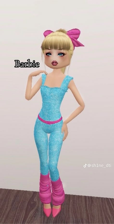 Roblox Dti Outfits Barbie, Dti Outfit Idea Barbie, Barbie Outfits Dress To Impress, Dress To Impress Barbie Theme, Barbie Dress To Impress Outfit, Dress To Impress Theme Barbie, Dress To Impress Poses, Barbie Dti Outfit Ideas, Dress To Impress 1980s Theme