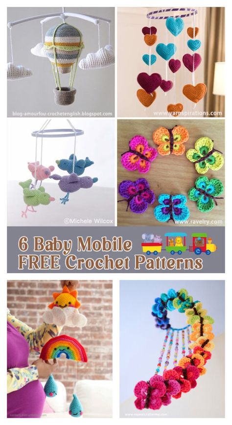 Crochet Baby Mobile Pattern, Crochet Mobile Free Pattern, Crochet Baby Mobile Free Pattern, Mobile Baby Diy, Crochet Mobile Pattern, Crochet Baby Toys Free Pattern, Crochet Mobile Baby, Diy Baby Mobile Tutorial, Baby Mobile Crochet