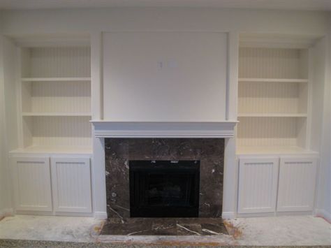 Bookshelves Around Fireplace, Fireplace Bookcase, Built In Bookshelves, Built In Around Fireplace, Fireplace Bookshelves, Built In Shelves Living Room, Fireplace Shelves, Fireplace Built Ins, Fireplace Remodel