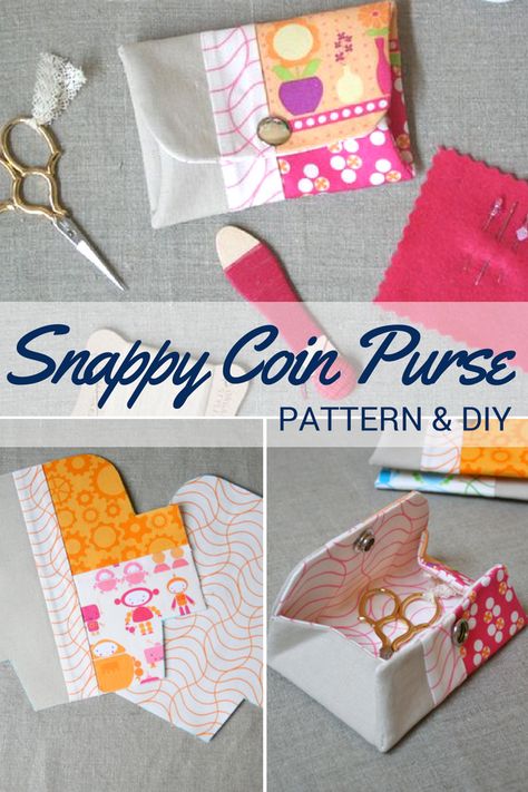 Coin Purses Diy Easy, Small Coin Purse Pattern Free Sewing, Change Purse Pattern Sewing, Diy Change Purse, Sewing Coin Purse, Purse Patterns Free, Coin Purse Pattern, Purse Pattern, Sewing Bags