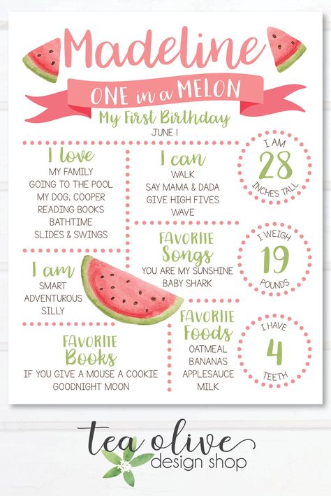 One In A Melon 1st Birthday, One In A Melon Birthday Invitation, One In A Melon Invitation, One In A Melon First Birthday Diy, One In A Melon First Birthday Invitation, Watermelon Birthday Party Ideas, Watermelon Birthday Decorations, Onedermelon Birthday, One In A Melon Party Food