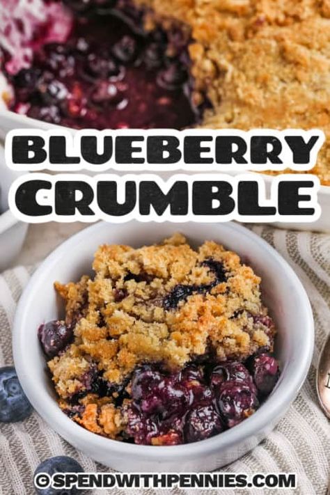 Blueberry Crumble Recipes Easy, Mini Blueberry Crisp, Blueberry Crisp Without Oats, Blueberry Crumble Topping, Easy Blueberry Cobbler Crumble Topping, 2 Minute Blueberry Crumble, Blueberry Oatmeal Crumble, Blueberry Cobbler With Fresh Blueberries, Single Serve Blueberry Crisp