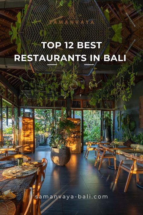 Explore Bali's Culinary Delights: Learn about the top 12 eateries that will entice your palate and awaken your senses. Bali's culinary culture offers a feast for every taste, from beachside bistros to secret treasures nestled away in lush woods. Take a unique culinary adventure where flavors blend with beautiful scenery and a wealth of cultural diversity. Discover the culinary delights that make Bali a food lover's dream come true. This is where your culinary journey begins. Bali Holiday, Bali Life, Bali Aesthetic, Ubud Restaurants, Bali Scenery, Best Restaurants In Seminyak, Bali Experience, Best Restaurants In Bali, Canggu Bali Restaurants