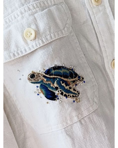 HAND EMBROIDERY PATCH WORK ON SHIRT 🌊🫧🐟💙swipe to see full details 👉 . . Get yourself too or gift to your loved once with your customise patch work on tshirts/hoodie/shirts & kurta.... Just DM us for queries @__ruchi_art_house__ . . . [Tshirts, embroidery, handmade, personalized , tshirt, hoodie, get yourself, DM us, for customisation] . . #embroiderersofinstagram #apparel #fabric #dress #patch #ootd #trending #patchworkembroidery #handembroidery #customembroidery #printing #bhfyp #clothi... Hand Embroidery Tshirt, Tshirts Embroidery, Hoodie Art, Personalized Tshirt, Embroidery Tshirt, Embroidery Patch, Art House, Handmade Embroidery, Patch Work