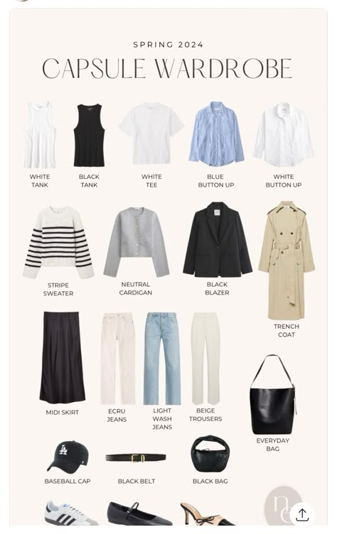 Parisian Spring Capsule Wardrobe, Shein Capsule Wardrobe, Hijab Capsule Wardrobe, Minimalism Wardrobe, Casual Fashion Plus Size, Capsule Travel Wardrobe, Closet Upgrade, French Chic Fashion, Minimalist Wardrobe Capsule