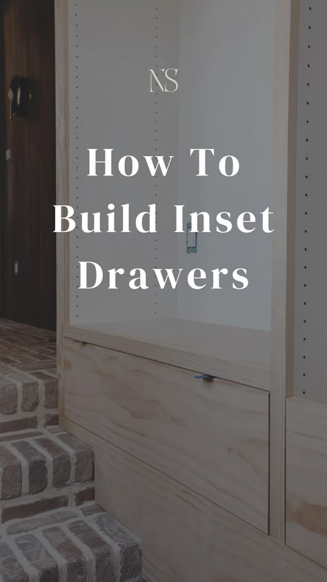 How to make drawers from scratch. The easy way to build cabinet drawers with soft close drawer slides. How make an inset drawer. The type of wood you should build cabinet drawers out of. DIY drawer boxes. DIY home renovation tuturioal. | Nadine Stay #drawerbox #diydrawer #drawerbuild #howto #homerenovation #drawer Build In Drawers In Wall, Standard Drawer Size, Diy Inset Drawers, Kitchen Cabinet Drawer Design, Making Drawers In Cabinets, Making Drawers How To Build, Pantry Drawers Diy, How To Build Drawers For Cabinets, How To Make Drawers For Closet