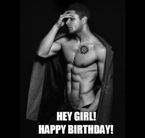 Supernatural Birthday Meme, Supernatural Birthday Cards, Dean Winchester Birthday, Supernatural Happy Birthday, Hey Girl Happy Birthday, Silly Happy Birthday, Happy Birthday Dean, Supernatural Birthday, Spn Fandom