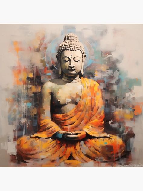 Inner Peace Art, Modern Buddha, Buddha Background, Buddha Spiritual, Buddha Statue Home, Meditation Poster, Buddha Peace, Mother Painting, Canvas Art Painting Acrylic