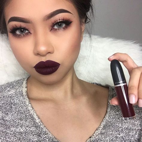 Dark berry lipstick