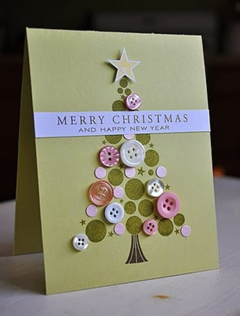 Button Greeting Cards Part 2: 14 More Ideas for Handmade Homemade Card Making | HubPages Homemade Christmas Card Ideas, Magazine Paper Crafts, Home Made Christmas Cards, Button Christmas Cards, Homemade Christmas Card, Home Made Christmas, Paper Crafts Magazine, Christmas Buttons, Handmade Christmas Crafts