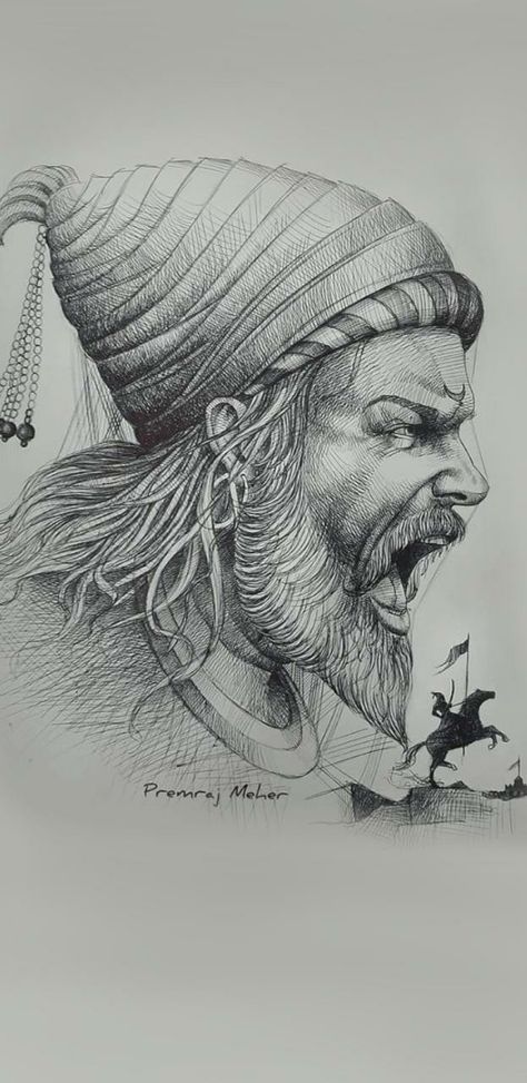 Chhatrapati Shivaji Drawing, Art Sketches Pencil Creative Artworks, Shivaji Maharaj Sketch Pencil, Black Pen Drawing Artworks, Shiva Sketch Pencil, Chatrapati Shivaji Maharaj Sketch, Black Pen Art Work, Ganesha Drawing Sketches, Chhatrapati Shivaji Maharaj Sketch