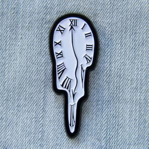 Melting Clock Enamel Pin - Ectogasm Art Trippy Clock Drawing, Melted Clock, Apt Aesthetic, Clock Project, The Persistence Of Memory, Clock Drawings, Melting Clock, Romance Gifts, Tears Art