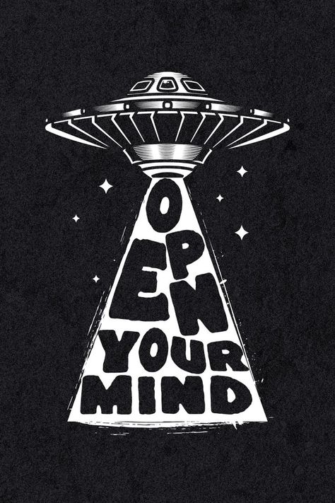 Introducing the Open Your Mind Cool Trippy UFO Motivational Quote Poster - a must-have for any psychedelic art lover! This poster features a vibrant and eye-catching design. The motivational quote will inspire you to expand your consciousness and embrace new experiences. Hang it up in your bedroom, office, or meditation space for a daily dose of inspiration. Trippy Quotes, Expand Your Consciousness, Trippy Posters, Trippy Aesthetic, Meditation Inspiration, Ufo Art, Alien Aesthetic, Trippy Designs, Psychadelic Art