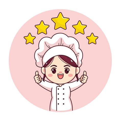 Finger Cartoon, Cartoon Chef, Cute Bakery, Cute Zombie, Vector Character Design, Female Chef, Happy Cartoon, Bakery Logo Design, Diy Valentines Crafts