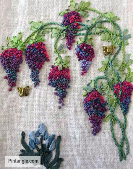 Ribbon Embroidery Kit, French Knot Embroidery, Embroidery Ribbon, Crazy Quilting, Brazilian Embroidery, French Knots, Embroidery Motifs, French Knot, Silk Ribbon Embroidery