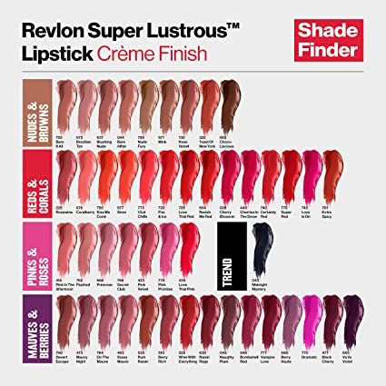 Amazon.com : Revlon Super Lustrous Lipstick, High Impact Lipcolor with Moisturizing Creamy Formula, Infused with Vitamin E and Avocado Oil in Berries, Bombshell Red (046) 0.15 oz : Beauty & Personal Care Paintbox Spring, Best Lipstick Shades, Pearl Lipstick, Iman Cosmetics, Loose Curls Hairstyles, House Of Colour, Revlon Color, Revlon Lipstick, Besame Cosmetics