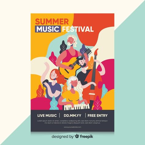 Musical Event Poster, Food Festival Poster, Event Social Media, Film Festival Poster, Spring Festival Poster, Summer Music Festival, Facebook Cover Design, Summer Music Festivals, Music Festival Poster