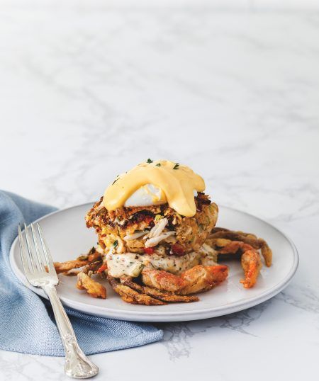 Creole Crab Cake Benedict | Tony Chachere's 4 Layer Dessert, Crab Cake Benedict, Clam Cakes, Layer Dessert, Cajun Crab, Spicy Deviled Eggs, Recipe For Hollandaise Sauce, Crab Cake Recipes, Creole Food