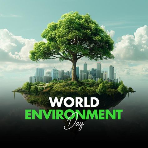 A poster for world environment with a tr... | Premium Psd #Freepik #psd World Environment Day Creative, Sustainability Poster, World Environment Day Poster, World Environment Day Posters, Friendship Photography, World Photography Day, Environment Protection, Save Environment, Beauty Planet