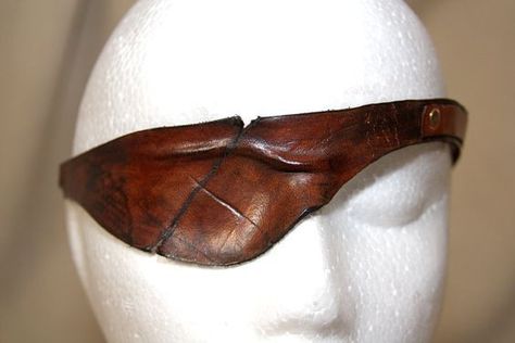 Leather Eye Patch, Eye Patch Aesthetic, Steampunk Eyepatch, Leather Arm Armor, Movie Production, Steampunk Leather, Steampunk Women, Leather Mask, Eye Patches