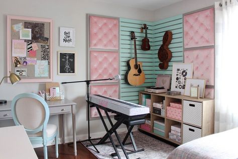 Kids Music Room, Music Themed Rooms, Music Themed Bedroom, Music Room Ideas, Music Bedroom, Turquoise Room, Music Studio Room, Music Room Decor