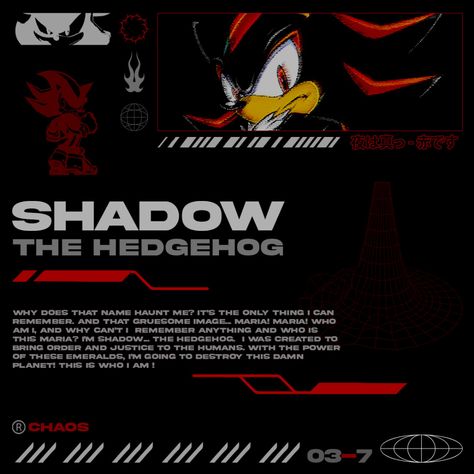 Shadow The Hedgehog Design, Shadow Poster Design, Shadow The Hedgehog App Icon, Shadow The Hedgehog Poster, Shadow The Hedgehog Header, Shadow The Hedgehog Widget, Sonic Photoshoot, Shadow The Hedgehog Aesthetic, Shadow Widget