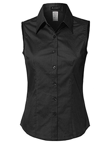 Sleeveless Button Down Shirt, Cotton Shirts Women, Black Button Down Shirt, Womens Tops Dressy, Ladies Blouse Designs, Shirt Design Inspiration, Shirts Ideas, Sleeveless Top Designs, Shirts Women Fashion