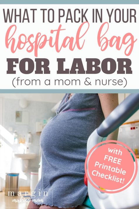 Wondering what to pack in your hospital bag for labor and delivery? Get my printable packing lists for your labor bag so you'll have what you need! #packinglist #maternity What To Pack For Delivery Hospital Bag, What To Pack For Labor And Delivery, Labor And Delivery Packing List, What To Wear To Hospital For Labor, Birth Hospital Bag Packing Lists, Hospital Bad, Labor And Delivery Bag, Birth Hospital Bag, Breech Birth