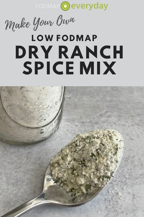 Low Fodmap Ranch, Low Fodmap Seasoning, Fodmap Condiments, Ranch Seasoning Mix Recipes, Fodmap Sauces, Ranch Seasoning Recipes, Fodmap Friendly Recipes, Fodmap Meals, Fod Map