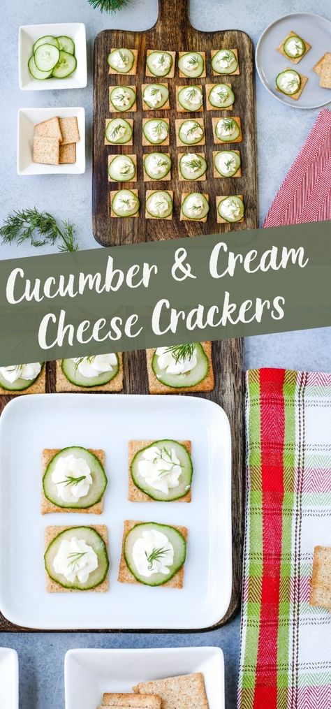 Wheat Thins Snack Ideas, Snacks To Bring To School, Cream Cheese Crackers, Cream Cheese And Cucumber, Cucumber And Cream Cheese, Roll Up Sandwiches, Sandwich Bites, Cream Cheese Bites, Simple Vegetarian Recipes