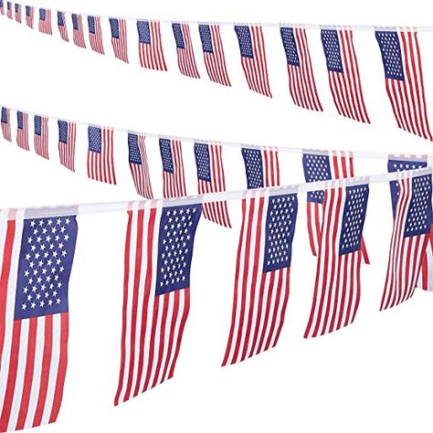 Juvale American Pennant Flag Banner – 2-Piece Patriotic Bunting Flag String for 4th of July, Memorial Day, Veteran’s Day, Labor Day Decoration, 8.6-Yard Each Labor Day Decorations, Fabric Pennant Banner, Independence Day Banner, American Flag Banner, Carnival Party Decorations, Circus Party Decorations, Patriotic Bunting, Birthday Carnival, Independence Day Flag