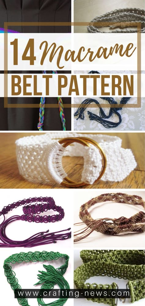 Macrame Belt Pattern, Macrame Hammock Pattern, Macrame Belts, Macrame Tutorial Beginner, Belt Patterns, Crochet Strap, Macrame Headband, Macrame Belt, Macrame Clothes