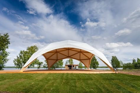 Tent Structure Architecture, Geodesic Tent, Tent Structure, Modern Gazebo, Dome Building, Integrated Lighting, Geodesic Dome Homes, Dome Structure, Outdoor Restaurant Design