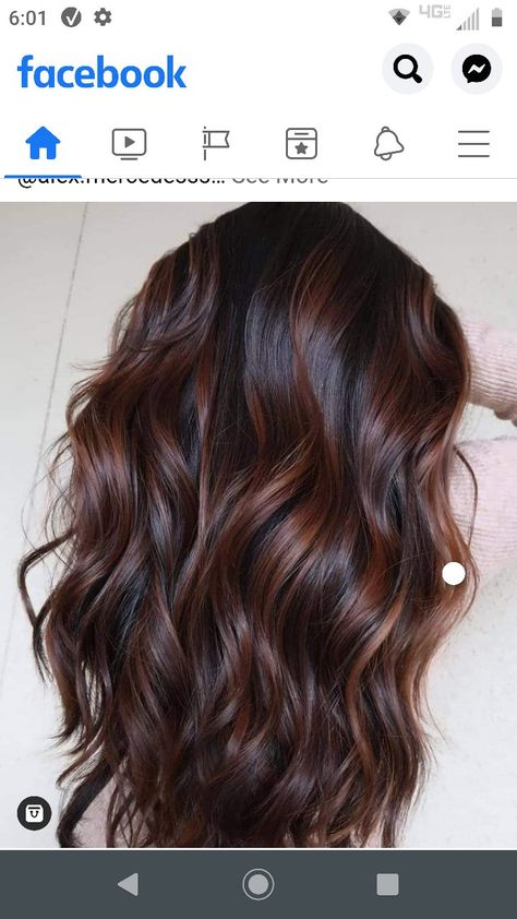 Chocolate Brown Hair With Red Balayage, Copper Over Dark Brown Hair, Dark Auburn Hair Color Brown, Hot Chocolate Hair, Dark Copper Balayage Brunette, Rich Brown Hair, Summer Hair Color Ideas, Mahogany Hair, Colors For Brunettes