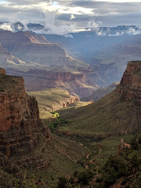 A picture I took on my honeymoon last week. Bright Angel Trail Grand Canyon. [OC] [3024 x 4032] Bright Angel Trail, Best Landscape Photography, Grand Canyon Arizona, Pool Landscape Design, Dream Images, Landscape Tattoo, Landscape Concept, Amazing Landscapes, National Photography