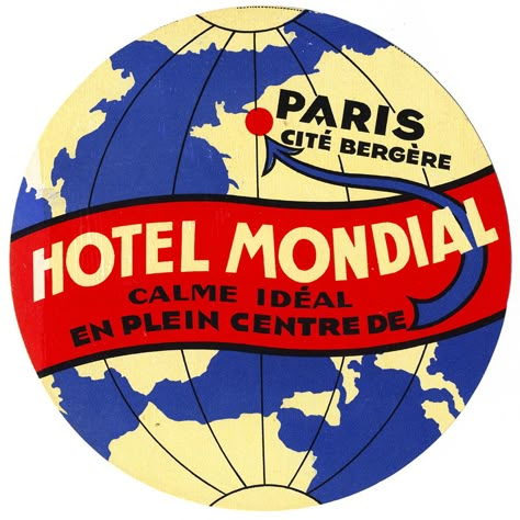 Vintage Travel Stickers, Travel Ephemera, France Hotel, Hospitality Art, Vintage Hotel, Luggage Stickers, Travel Ads, Hotel Logo, Vintage Hotels