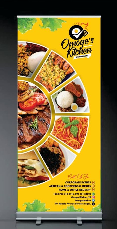 Roll Up Banner Design Food, Food Standee Design Creative, Food Banner Design Restaurant, Food Standee Design, Food Banner Design Advertising, Food Flyer Design Creative, Fast Food Banner Design, Food Banner Design Ideas, Restaurant Banner Design