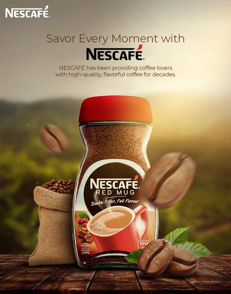 Ad Posters Creative, Advertisment Poster Products, Nescafe Creative Ads, Creative Social Media Ads Design, Advertising Posters Design, Food Products Ads, Ad Creative Ideas, Creative Social Media Design Ideas, Food Product Social Media Post